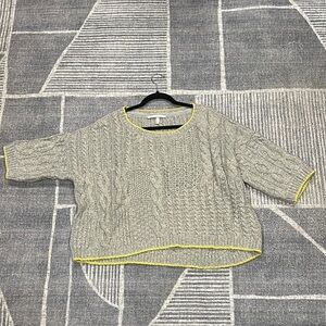 Victoria's Secret Gray Knit Sweater with Yellow Accents